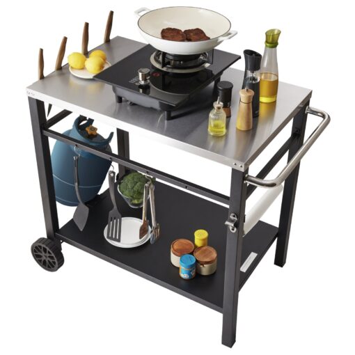 VEVOR Outdoor BBQ Station with Stainless Steel Table Top