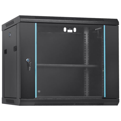 VEVOR 9U Wall Mount Network Server Cabinet with Locking Glass Door