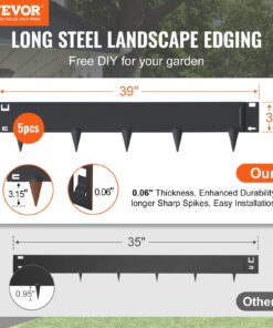 99 cm (39 in) L x 7.6 cm (3 in) H Garden Borders with 8 cm (3.15 in) Spikes