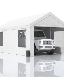 VEVOR Extra Large 3.6 x 6.1 m (12 x 20 ft) Heavy Duty Carport Canopy with Roll-up Windows