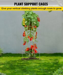 30 x 30 x 117 cm (11.8 x 11.8 x 46.1 in) Silver PVC-Coated Steel Trellis for Climbing Vegetables