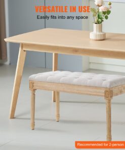 80 x 40 cm (32 x 16 in) Ottoman with Foam Cushion and Rubberwood Legs