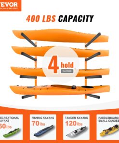 Heavy Duty Steel Kayak Holders with Adjustable Padded Arms