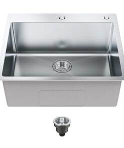 VEVOR 25-Inch (63.5 cm) Top Mount Single Bowl Kitchen Sink