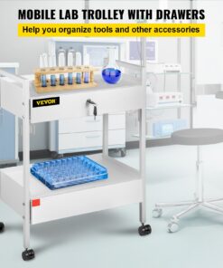 Stainless Steel Utility Cart with 220 lbs (100 kg) Capacity