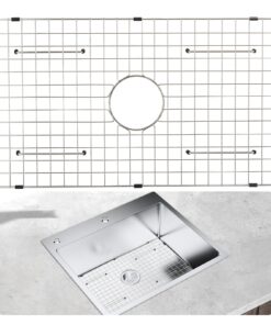 VEVOR Stainless Steel Sink Protector Grid 72.4cm x 39.6cm (28.5in x 15.6in) with Centered Drain and R10 Corner Radius