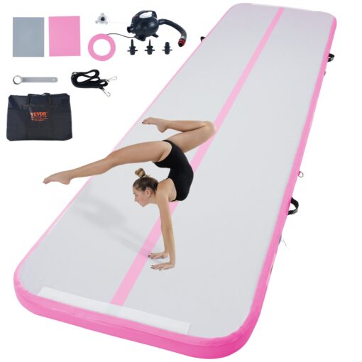 VEVOR 4m 13ft Air Track Inflatable Gymnastics Tumbling Mat with Pump for Home