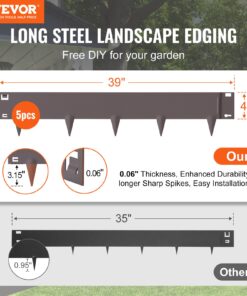 Bendable Metal Garden Edging with 99 cm (39 inch) Length and 10 cm (4 inch) Height