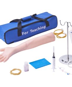 VEVOR Phlebotomy Practice Kit with Adjustable IV Stand - Realistic and Durable Training Arm for Venipuncture and Blood Drawing