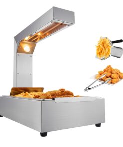 VEVOR Electric Food Warmer Station with Stainless Steel and Light for French Fries and More