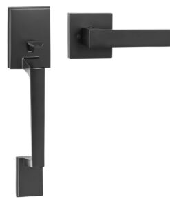 VEVOR Matte Black Entry Door Handle Set with Adjustable Square Handle for Front and Office Doors