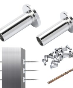 VEVOR 121 Pack T316 Stainless Steel Cable Protector Sleeves for 5/32'' (4mm) and 3/16'' (4.8mm) Wire Rope Railing
