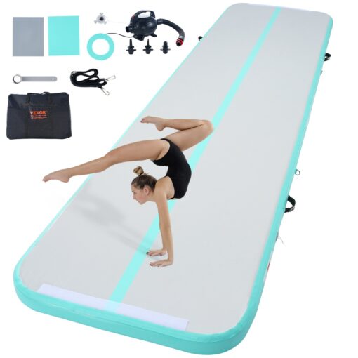 VEVOR 4m 13ft Inflatable Air Track Gymnastics Tumbling Mat with Pump and Accessories