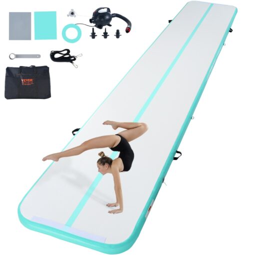 VEVOR 6m 20ft Inflatable Air Track Gymnastics Tumbling Mat with Pump for Training and Yoga