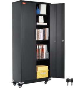 VEVOR 190 cm Metal Storage Cabinet with Wheels