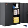 VEVOR Black Metal Storage Cabinet with 2 Magnetic Doors