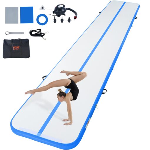 VEVOR 6m 20ft Inflatable Air Track Gymnastics Tumbling Mat with Electric Pump Durable