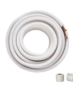 VEVOR 15.24m (50FT) Mini Split Line Set - 6.4mm & 9.5mm O.D Copper Tubing with Triple-Layer Insulation for 0-12000 BTU Air Conditioning and Heating Pump Systems