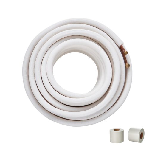 VEVOR 1524m 50FT Mini Split Line Set 64mm 95mm OD Copper Tubing with Triple Layer Insulation for 0 12000 BTU Air Conditioning and Heating Pump Systems