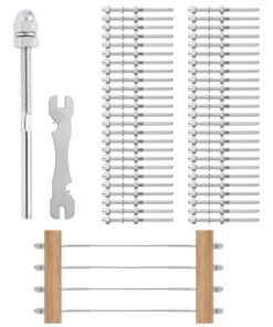 VEVOR 51-Pack Cable Railing Tension End Fitting Kit for 3.2mm (1/8") Deck Cable