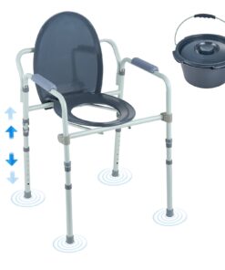 VEVOR Adjustable Commode Chair with 7 Heights