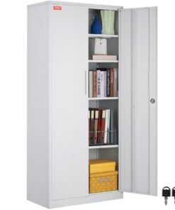 VEVOR Steel Locking Metal Storage Cabinet with 4 Adjustable Shelves