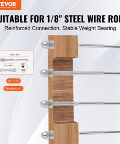3.2mm (1/8") Threaded Stud Tension End Fitting for Wood/Metal Posts