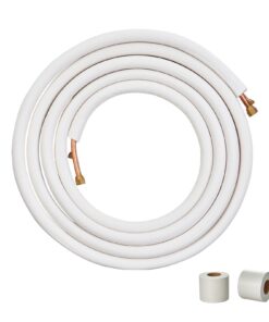 VEVOR 25ft (7620mm) Mini Split Line Set with 1/4” (6.4mm) & 3/8” (9.5mm) Copper Tubing and Triple-Layer Insulation for 0-12000 BTU Mini Split Air Conditioners