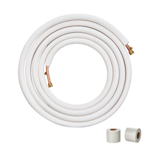 VEVOR 25ft 7620mm Mini Split Line Set with 14 64mm 38 95mm Copper Tubing and Triple Layer Insulation for 0 12000 BTU Mini Split Air Conditioners