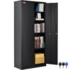 VEVOR Black Steel Locking Storage Cabinet with Magnetic Doors