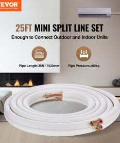 1/4" & 1/2" O.D Copper Pipes with Triple-Layer Insulation for 12000-18000 BTU Systems