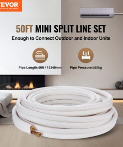 Медные трубы наружным диаметром 3/8" и 5/8" с трехслойной изоляцией для мини-сплит-систем кондиционирования и отопления, вентиляции и кондиционирования воздуха мощностью 18 000–26 000 БТЕ