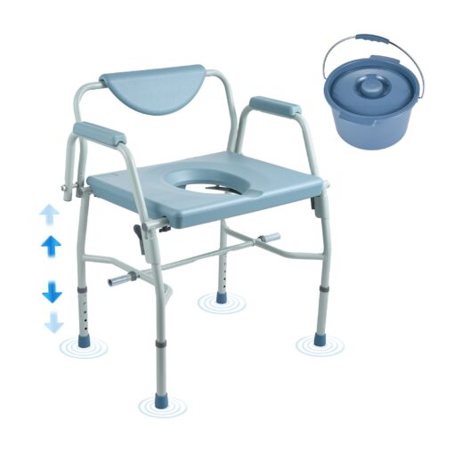 VEVOR Heavy Duty Bedside Commode Chair with Adjustable Height