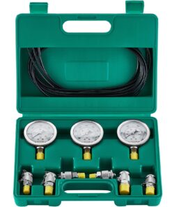 VEVOR Excavator Hydraulic Pressure Test Kit with 3 Gauges (0-250 Bar/0-3500 PSI