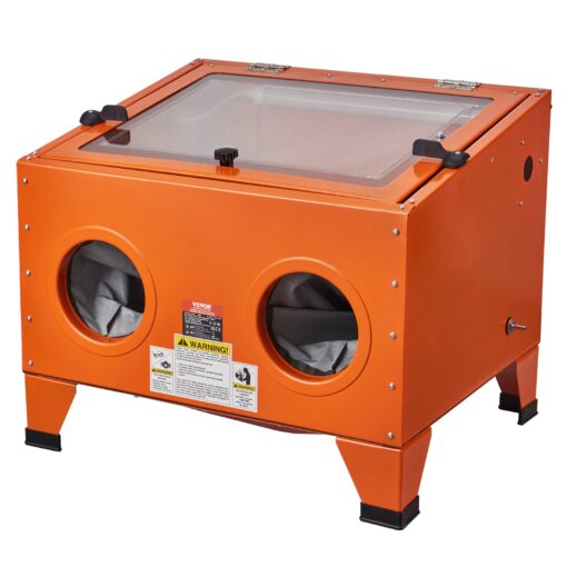 VEVOR 95 Liter 25 Gallon Benchtop Sandblasting Cabinet with Blasting Gun and 4 Nozzles