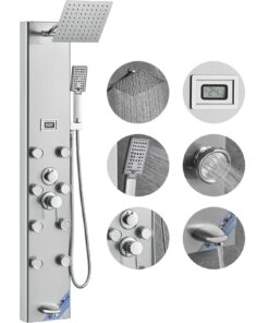 VEVOR 5-in-1 Stainless Steel Shower Panel Tower System with Digital Display