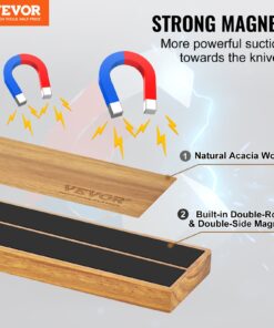 Acacia Wood Wall-Mount Organizer for Knives