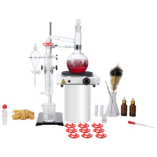 VEVOR 500ml Essential Oil Distillation Kit with 1000W Heating Plate