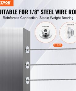 3.2mm (1/8 inch) Wheel Protector Sleeves with Black Invisible Swage Tensioner and Terminal