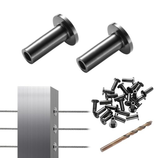 VEVOR 101 Pack T316 Stainless Steel Protector Sleeves for 32mm 18 Wire Rope Cable Railing