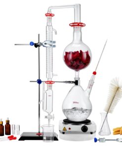 VEVOR 2000ml Essential Oil Distillation Kit with 1000W Heating Plate and 3.3 Borosilicate Glass