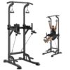 VEVOR 200 kg Power Tower Dip Station   10 Level Adjustable Pull Up Bar