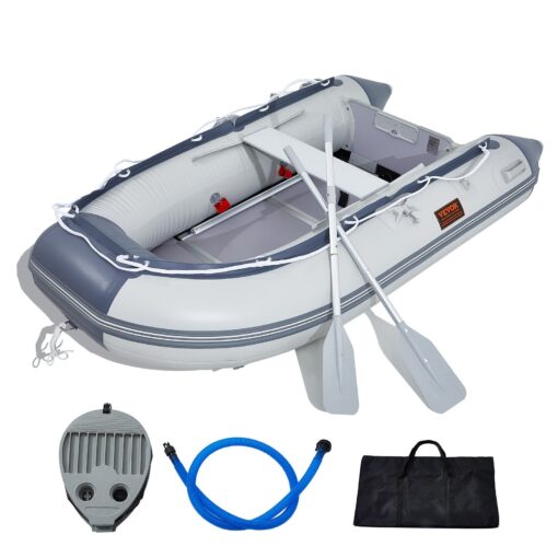 VEVOR 4 Person Inflatable Dinghy Boat with Marine Wood Floor