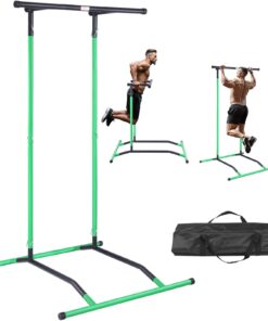 VEVOR Adjustable Power Tower Dip Station - Multi-Function Home Gym Equipment with 2 Height Levels (120 cm & 201 cm)