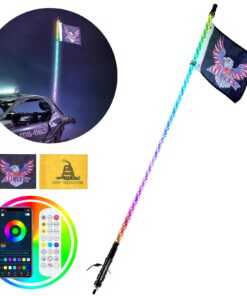 VEVOR 4ft (1.2m) RGB LED Whip Light with Remote & App Control