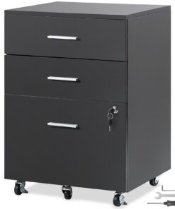 VEVOR 3-Drawer Wood Filing Cabinet with Lock