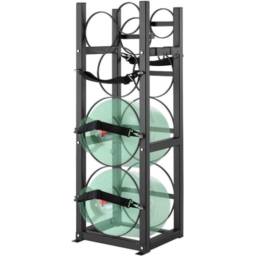 VEVOR Carbon Steel Refrigerant Tank Rack for 2 x 136 kg 30 lbs and 3 Small Cylinders