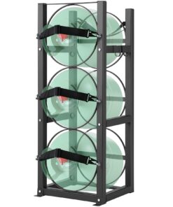 VEVOR izturīgs aukstumnesēja balonu tvertņu statīvs ar 3 x 13,6 kg ietilpību (30 lbs)