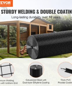 1.2m x 15.2m (48in x 50ft) 19 Gauge Vinyl Coated Wire Mesh Roll