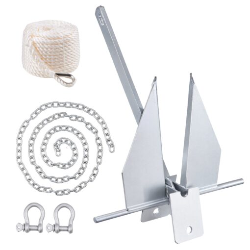 VEVOR 39 kg 85 lbs Hot Dipped Galvanized Steel Fluke Anchor Kit with 24 m 79 ft Chain